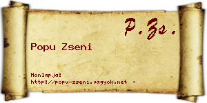 Popu Zseni névjegykártya
